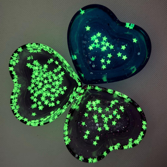 Tarantula Spider Water Dish Bowl (Heart Shaped) Starry Sky Glow
