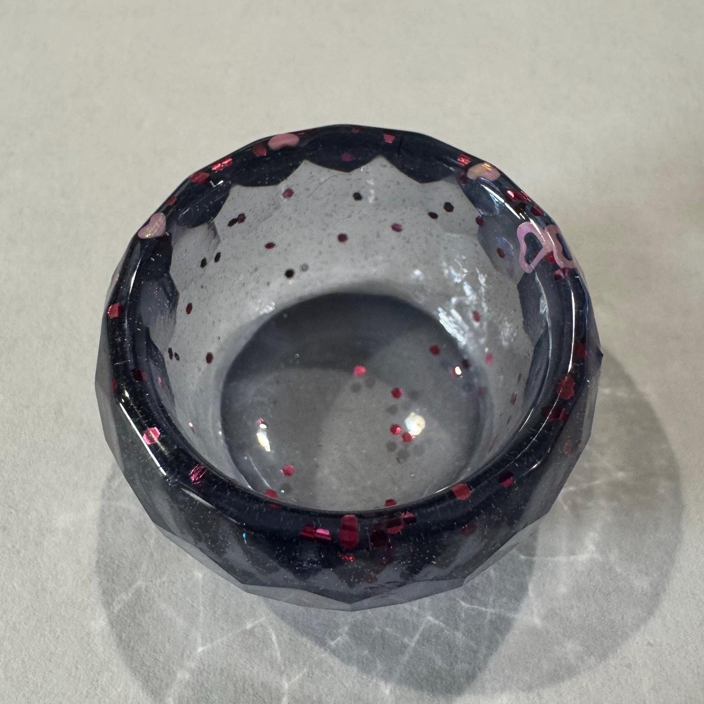 Tarantula Spider Water Dish Bowl Starry Sky Glow (small round)