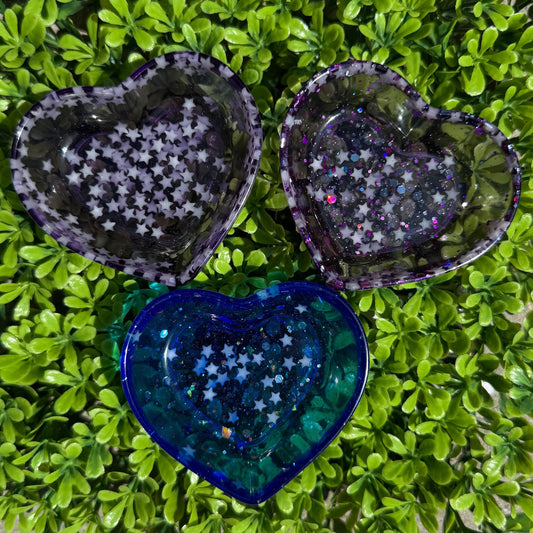 Tarantula Spider Water Dish Bowl (Heart Shaped) Starry Sky Glow
